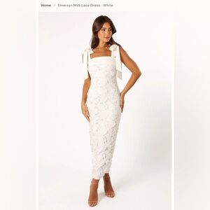 Petal and Pup Emersyn Midi Lace Dress - White